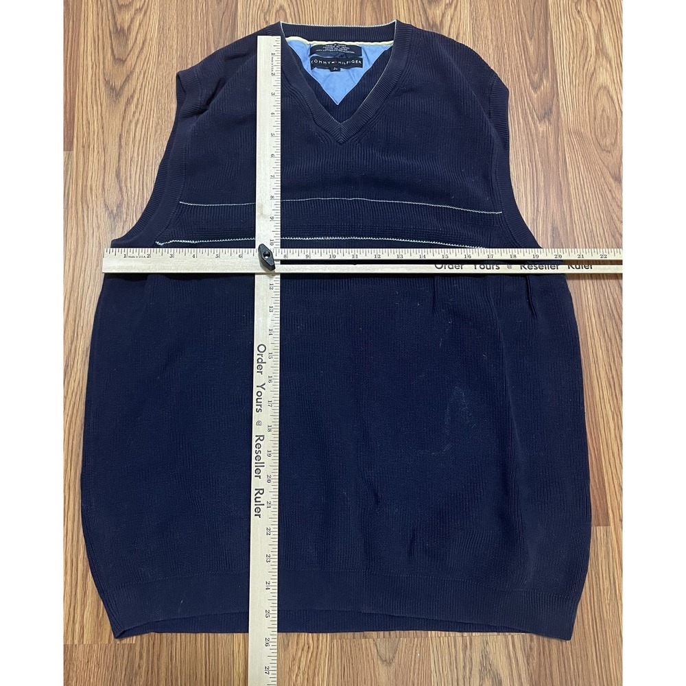 Tommy Hilfiger Sweater Vest Mens XL V Neck Knit Striped Preppy - Picture 7 of 9
